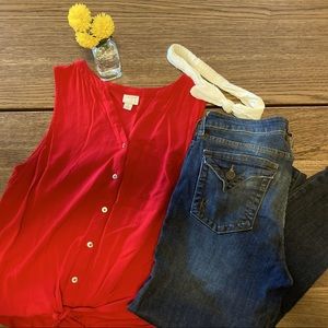 A New Day Sleeveless Red Blouse